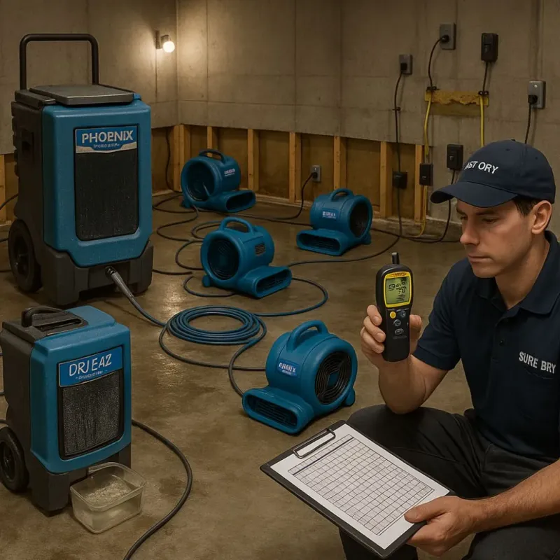 Structural Drying and Dehumidification process in Ashburn, IL